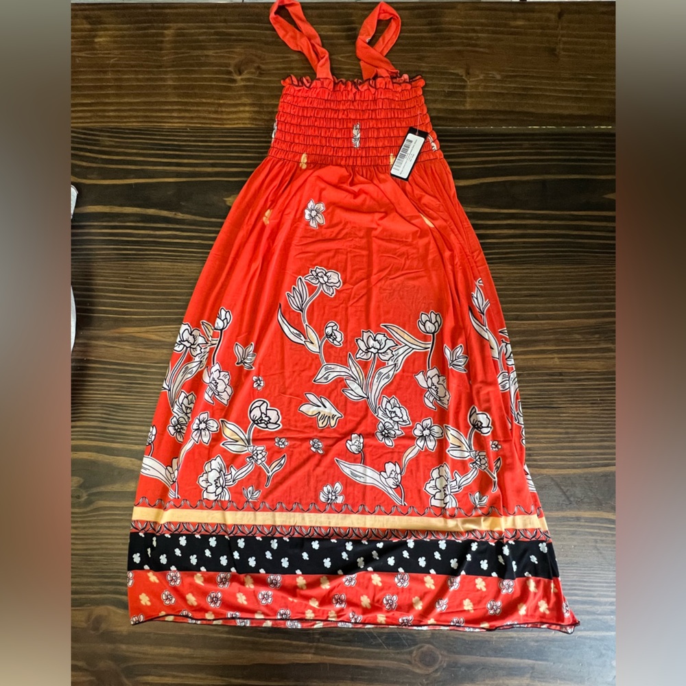 Floral Red Midi Dress